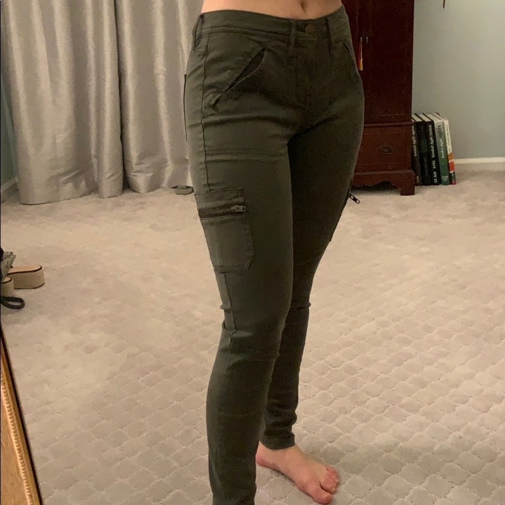 Olive Green Moto Pants